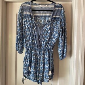 FAITHFUL THE BRAND BLUE FLORAL ROMPER